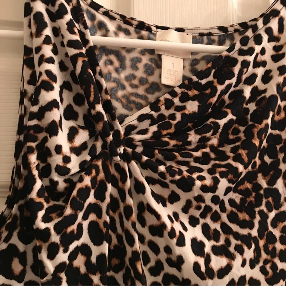 Animal Print Midi Dress Chico's Size 1 Size Medium - Picture 2 of 8